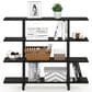 HOMLUX Turn-N-Tube 4-Tier Wide Display Shelf in Espresso and Black, , large