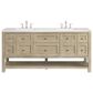 James Martin Vanities Breckenridge 72" Double Vanity in Whitewashed Oak with 3 cm Arctic Fall Solid Surface Top, , large
