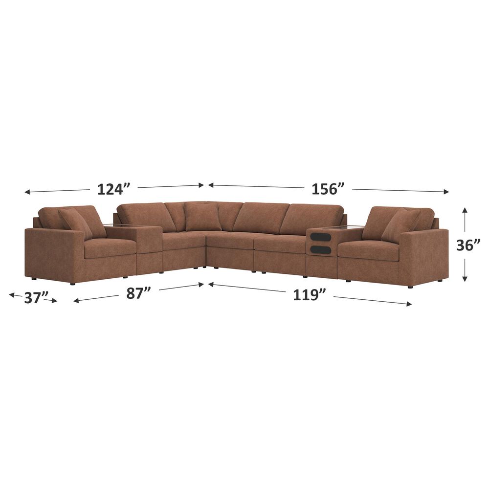 Ashley Modmax 8-Piece Reversible L-Shaped Sectional with Storage and Audio Consoles in Spice, , large