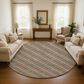 Dalyn Rug Company Soft Essentials Plaid Earth 8" Round Indoor/Outdoor Area Rug, , large