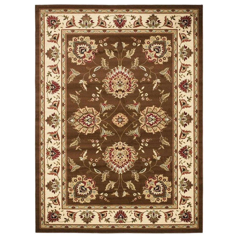 Safavieh Lyndhurst LNH555 6"7" x 9"6" Brown and Ivory Area Rug, , large