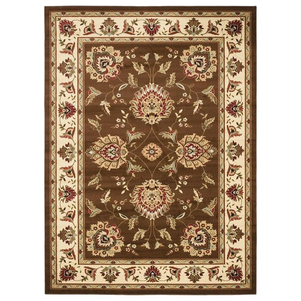 Safavieh Lyndhurst LNH555 6"7" x 9"6" Brown and Ivory Area Rug, , large