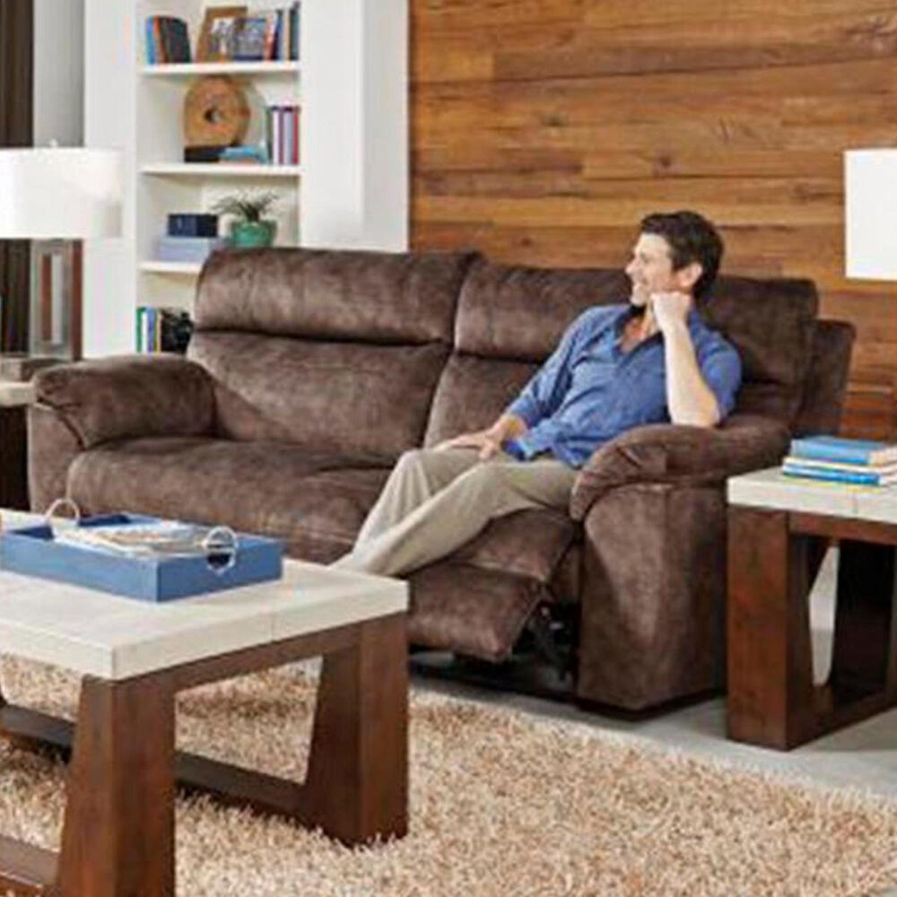 Catnapper Sedona Power Headrest Lay Flat Reclining Sofa in Mocha, , large