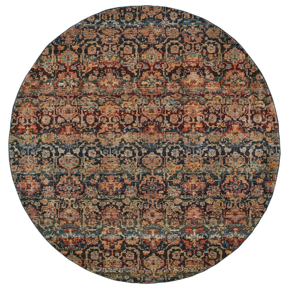 Oriental Weavers Andorra Multicolor 7"10" Round Area Rug, , large
