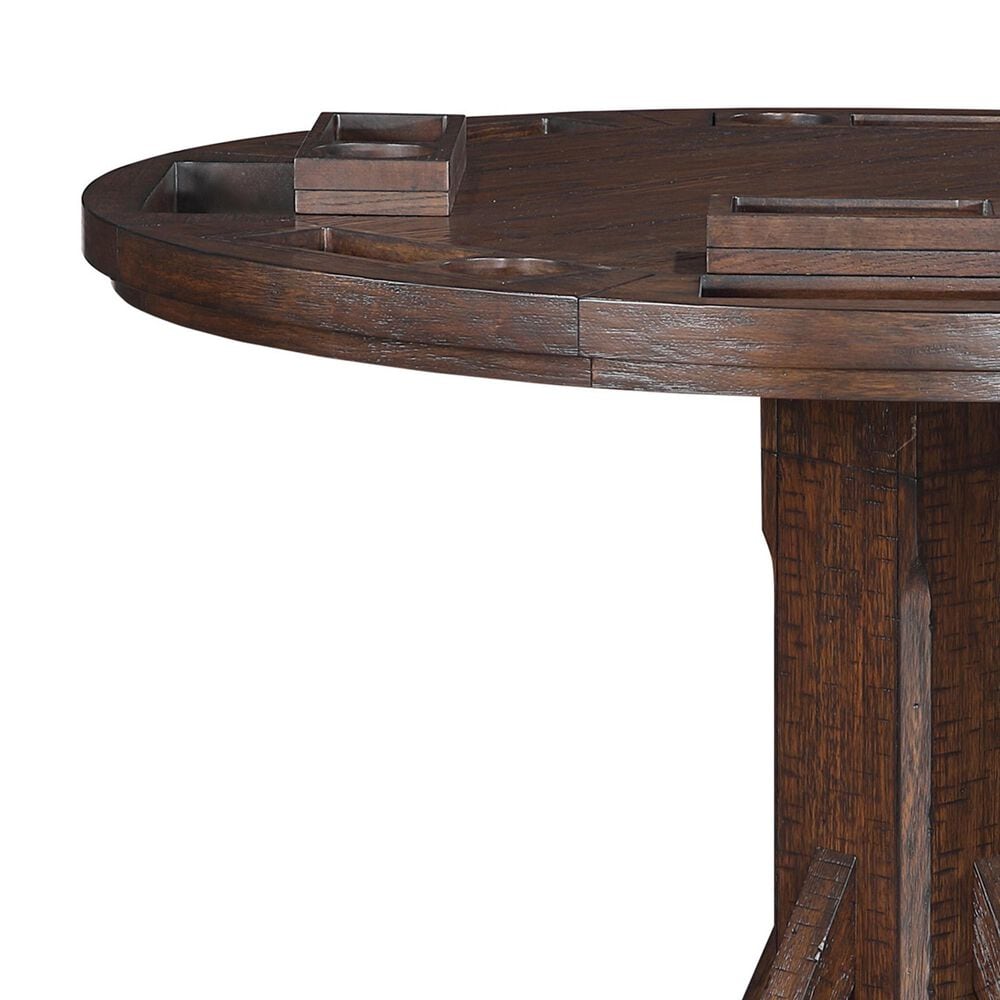 ECI FURNITURE Gettysburg 5-Piece Game Table Set in Distressed Dark, , large