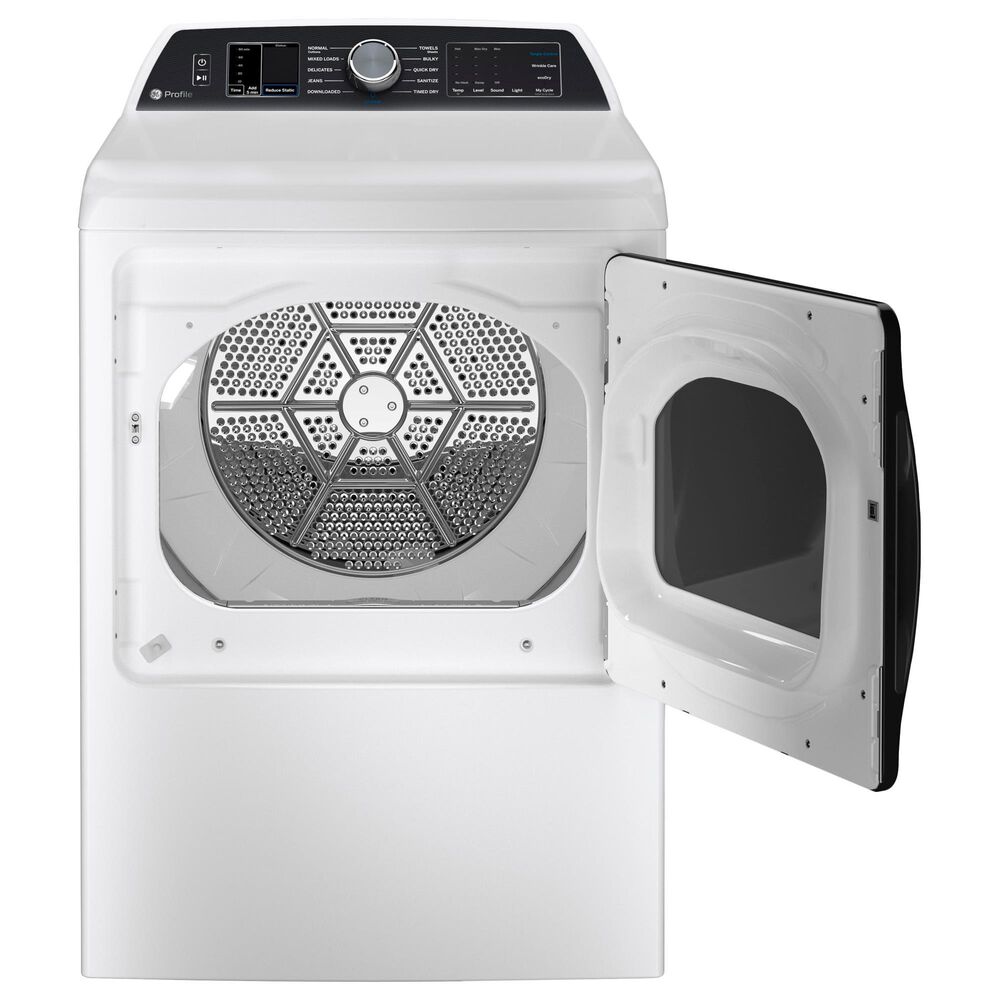GE Profile 7.4 Cu. Ft. Smart Gas Dryer with Sanitize Cycle and Sensor Dry in White, , large