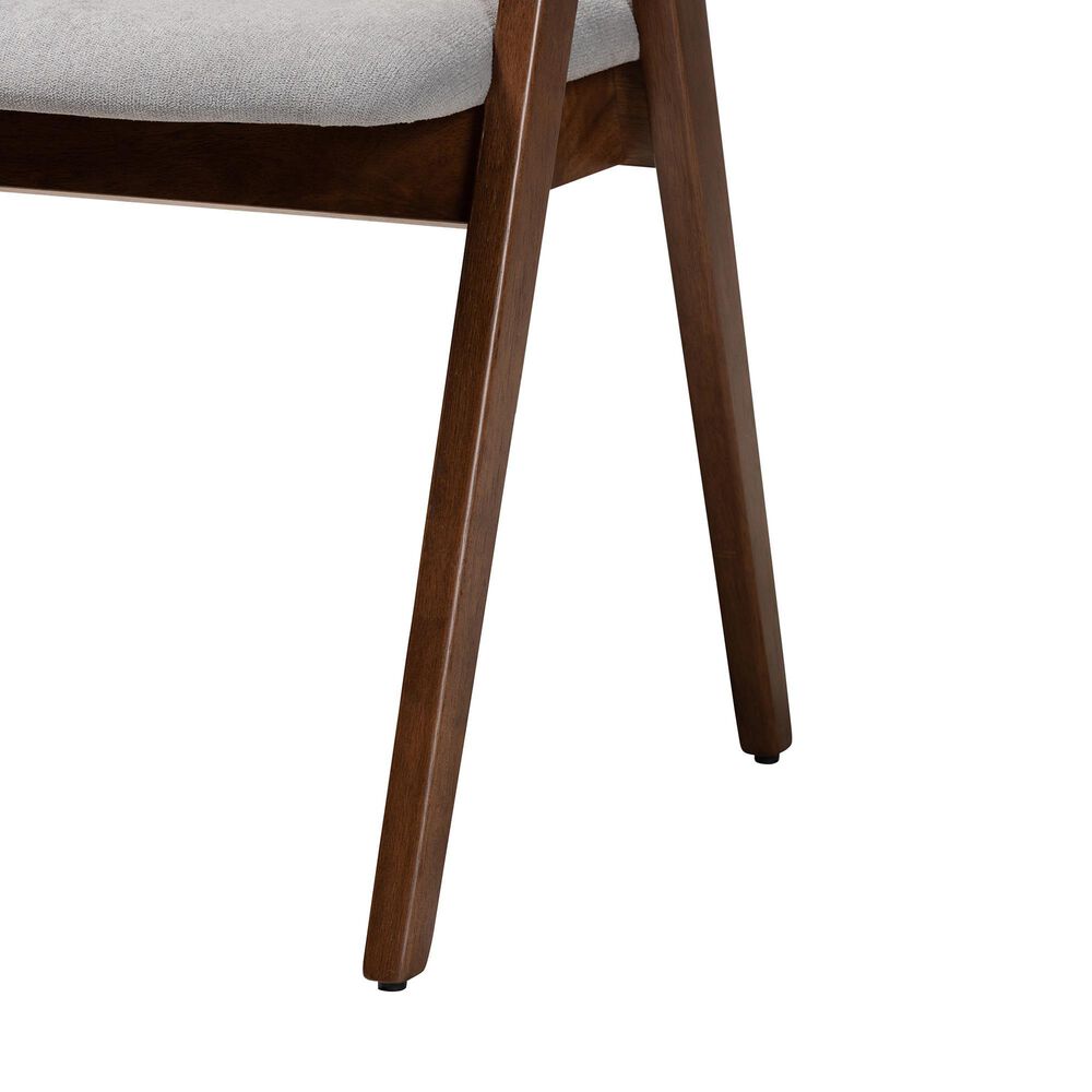 Baxton Studio Danton Arm Chair with Grey Cushion in Walnut Brown (Set of 2), , large