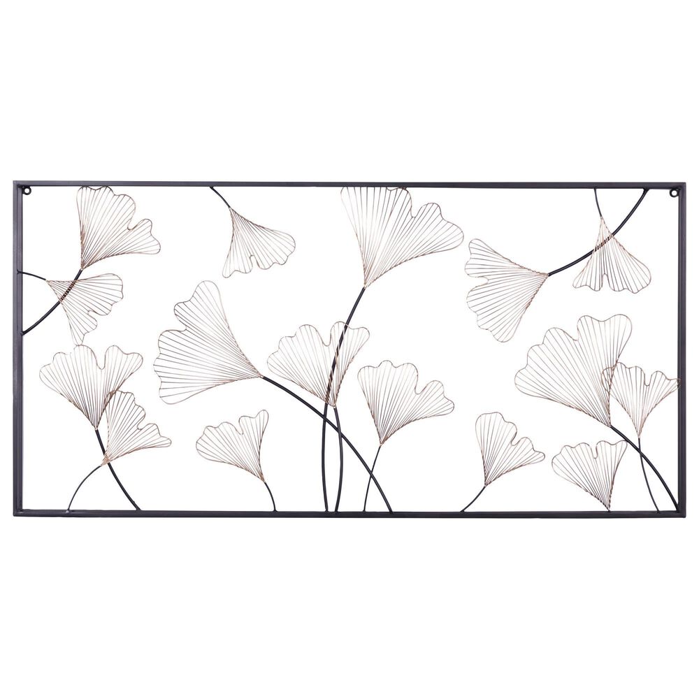 Maple and Jade Traditional Metal Wall Decor in Black and Gold, , large