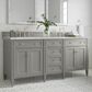 James Martin Vanities Brittany 72" Double Bathroom Vanity in Urban Gray with 3 cm Eternal Jasmine Pearl Silestone Top, Rectangular Sinks and FreePower Wireless Charger, , large