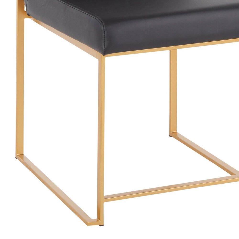 Lumisource Fuji Side Chair with Black Cushion in Gold &#40;Set of 2&#41;, , large