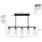 Hunter Beverly Glen Jasmine Roth 5-Light Island Chandelier in Matte Black, , large