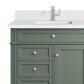 James Martin Vanities Brittany 36" Single Bathroom Vanity in Smokey Celadon with Single Hole 3 cm White Zeus Quartz Top and Rectangular Sink, , large