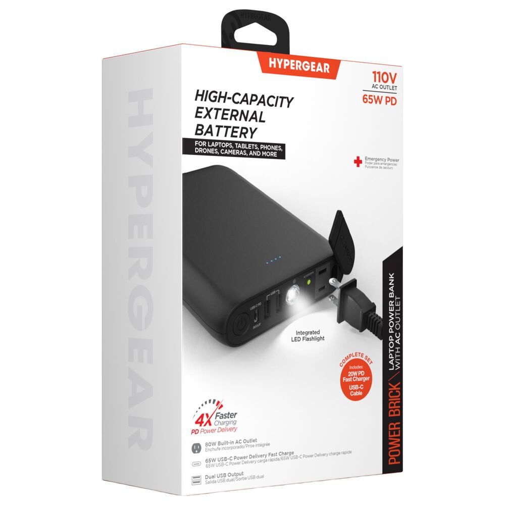 Hypercel 24000mAh AC Laptop Power Bank in Black, , large