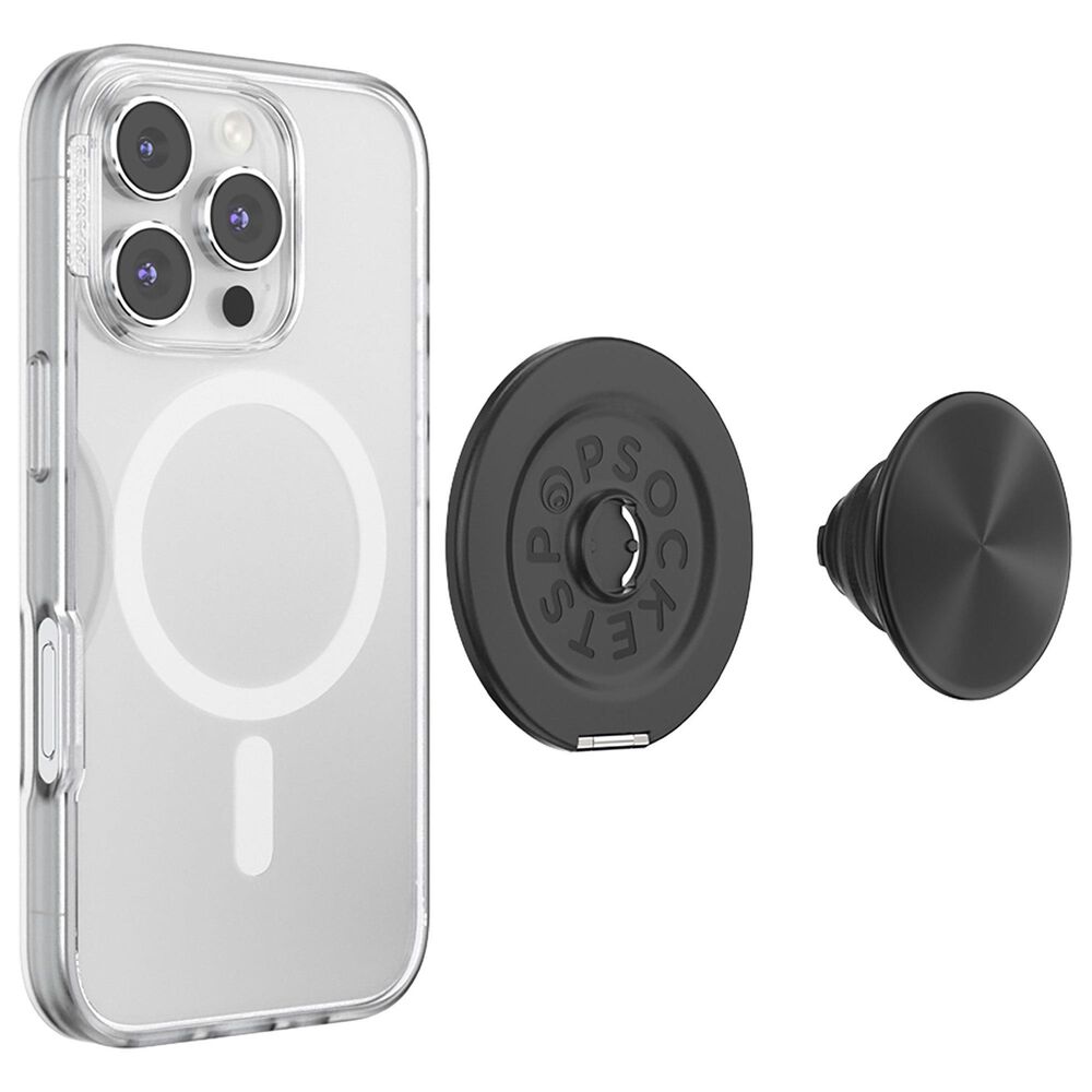 PopSockets MagSafe Circle Kick-Out PopGrip in Aluminum Radial Black, , large