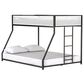 Hearth and Haven Adam Twin over Full Bunk Bed with White Mesh Guard Rail in Black, , large