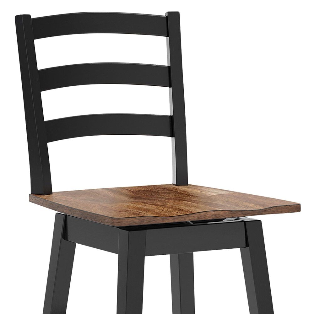 Ashley Wildenauer Swivel Bar Stool in Brown and Satin Black, , large