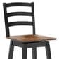 Ashley Wildenauer Swivel Bar Stool in Brown and Satin Black, , large