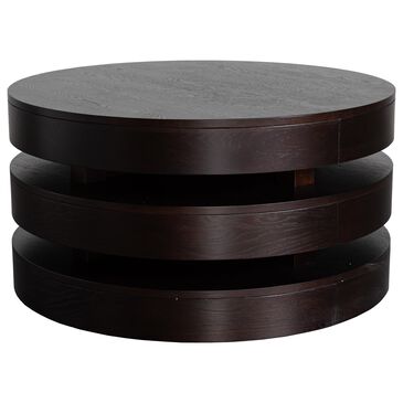 Jofran Brix Round Cocktail Table in Espresso, , large