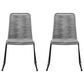 Blue River Shasta Outdoor Dining Chair with Gray Rope Seat in Black (Set of 2), , large