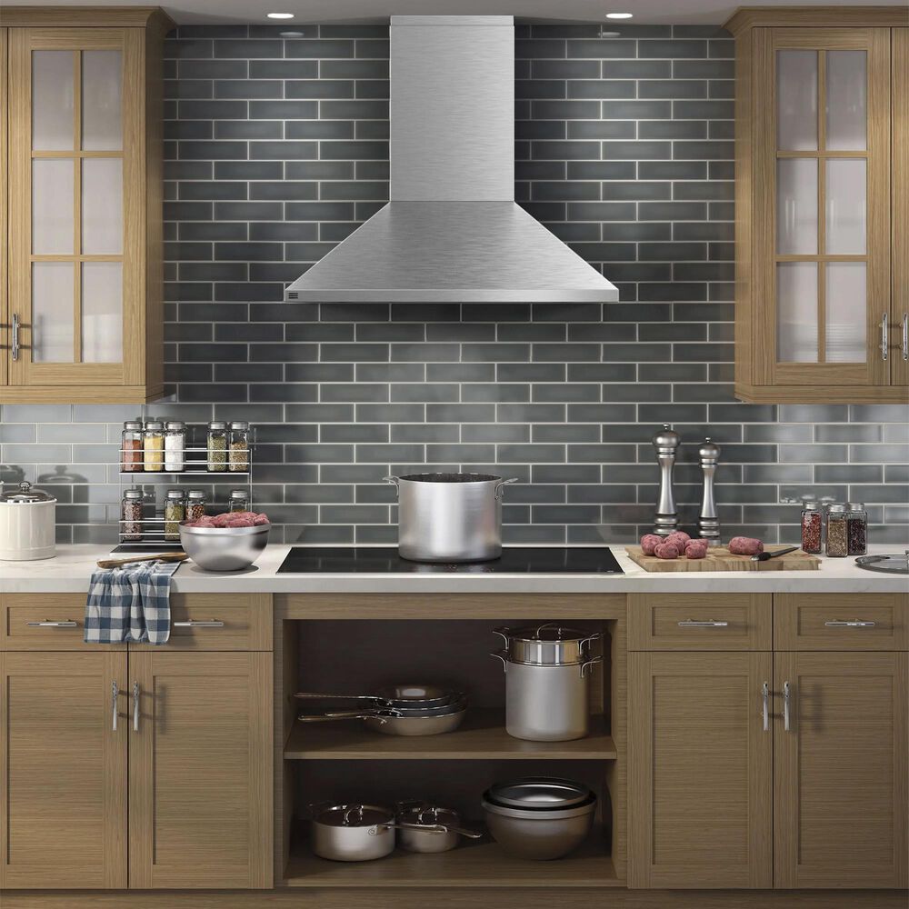 GE Profile 36" Wall-Mount Vent Hood with Clean Air Sensors in Stainless Steel, , large