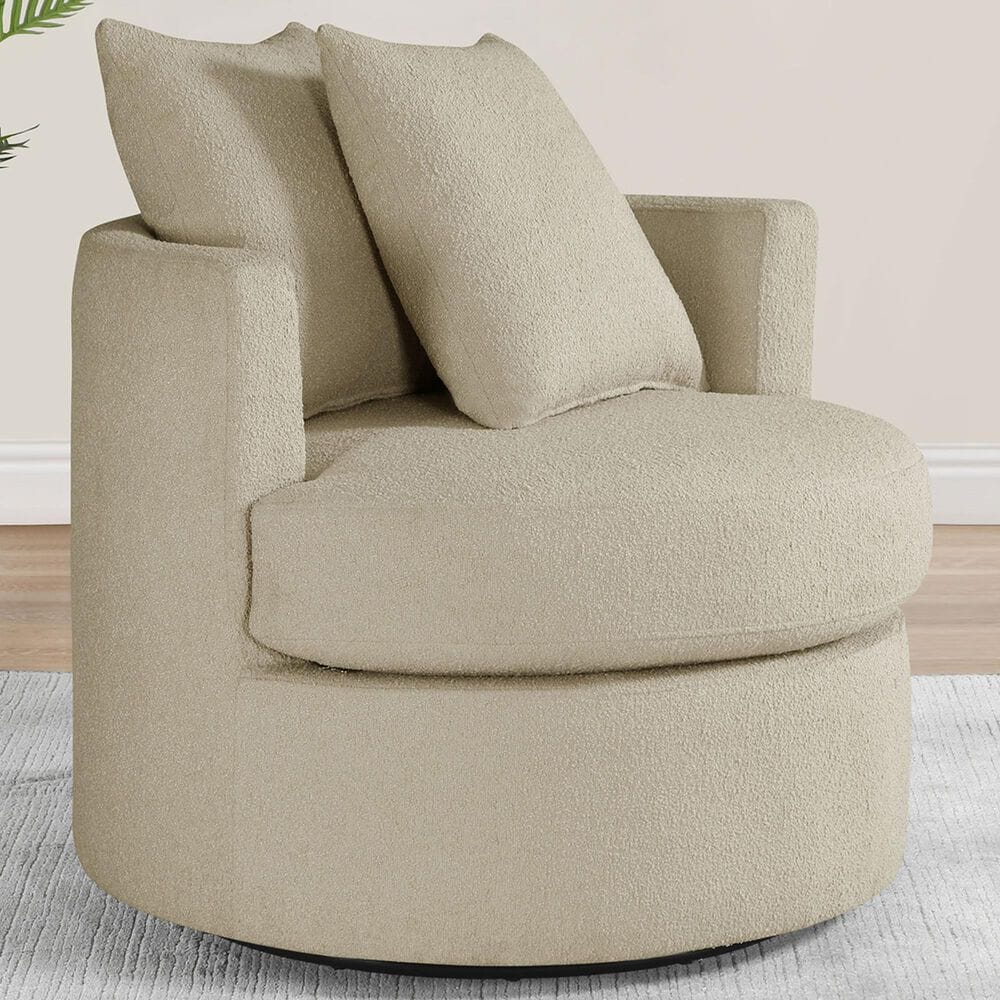 Coaster Debbie Swivel Accent Chair in Camel, , large