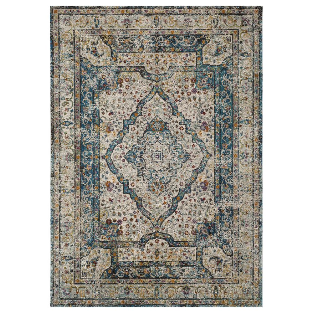Safavieh Aria ARA106E 4" x 6" Beige and Blue Area Rug, , large