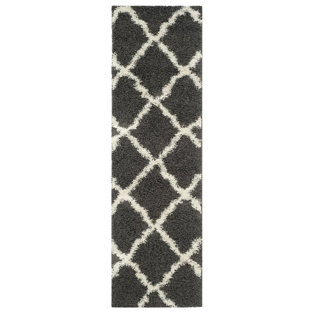 Safavieh Dallas Shag SGD257A-210 2"3" x 10" Dark Grey/Ivory Runner, , large