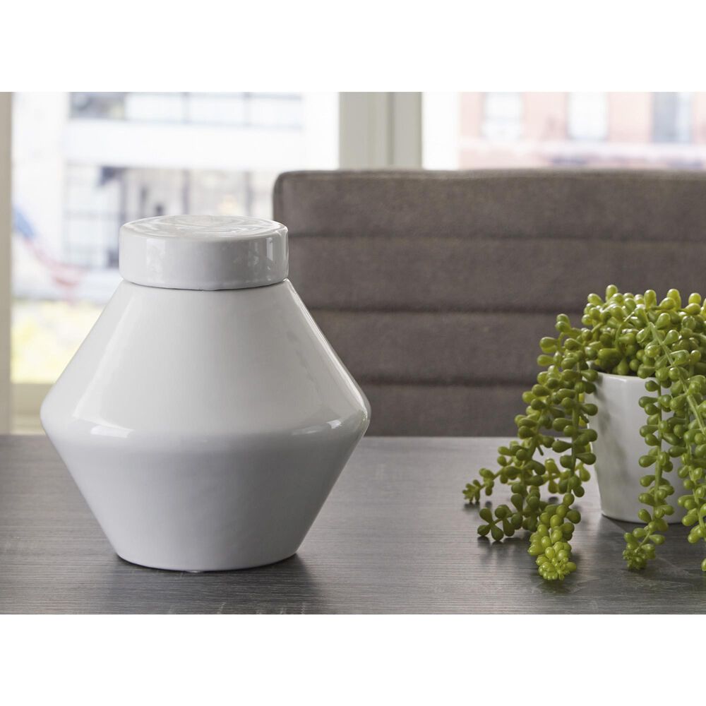 Ashley Domina Large Jar in White, , large
