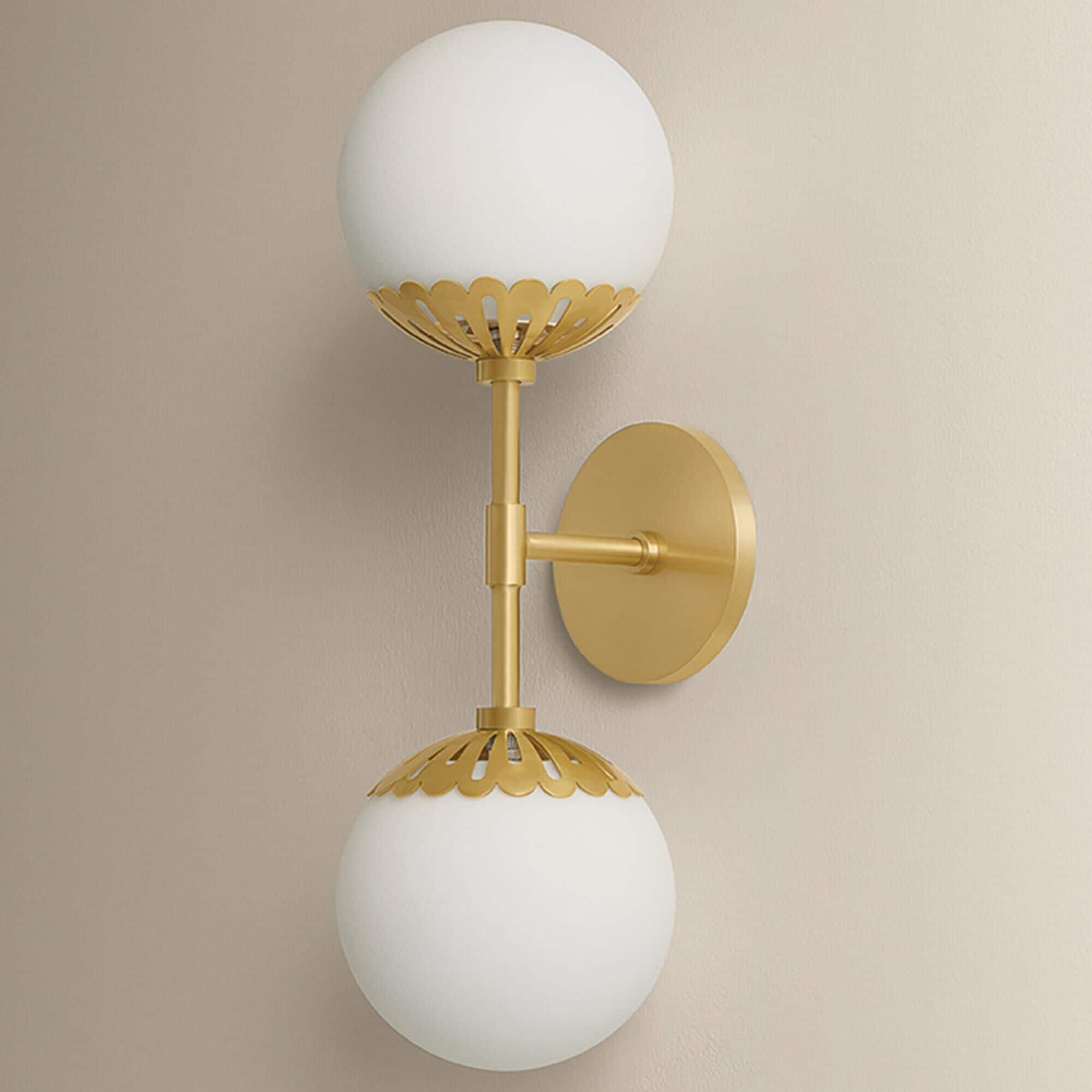 Mitzi Lighting Paige 2-Light Wall Sconce in Aged Brass