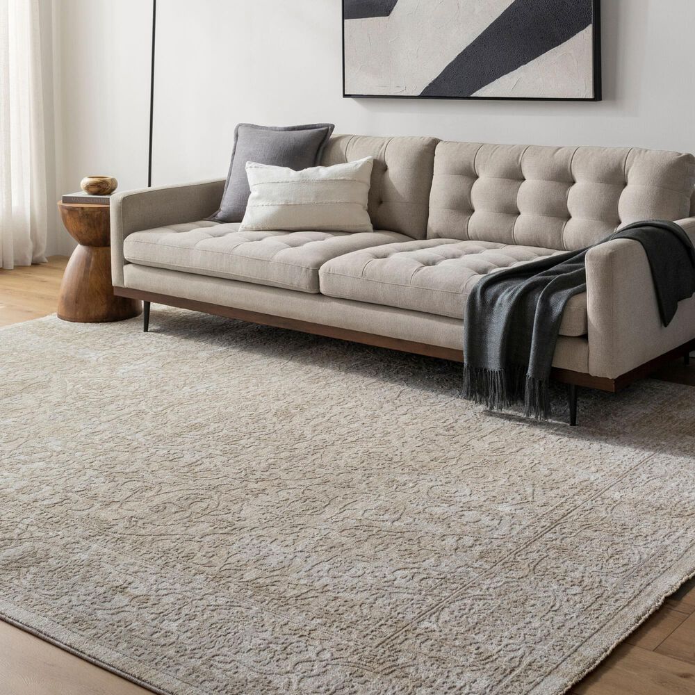 Surya Masterpiece MPC-2322 Medium Gray, Light Gray and Cream 9&#39; x 12&#39;2&quot; Area Rug, , large