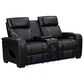 Titanic Furniture All Star Power Reclining Loveseat with Power Headrest in Black, , large