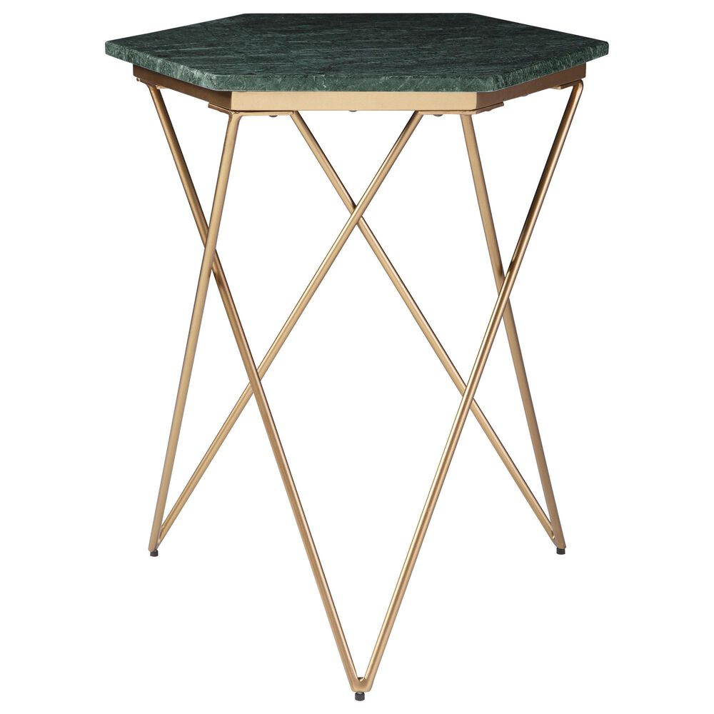 Ashley Engelton Accent Table in Antiqued Gold and Green, , large