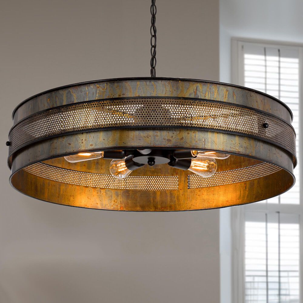 Cal Lighting Heraklion 5-Light Chandelier in Aged Bronze, , large