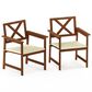 HOMLUX X-Back Patio Armchair with Cushion in Natural (Set of 2), , large