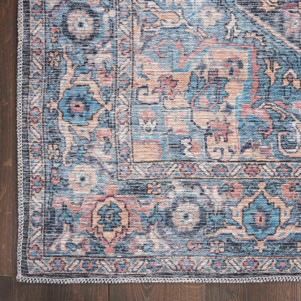 57 Grand by Nicole Curtis Series 1 2&#39; x 6&#39; Blue, Beige and Pink Runner, , large