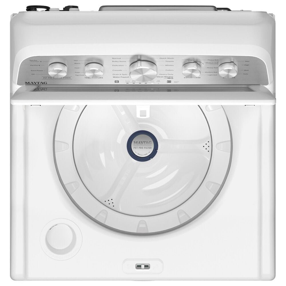 Maytag 4.7 Cu. Ft. Pet Pro Top Load Washer and 7.0 Cu. Ft. Electric Dryer Laundry Pair in White, , large