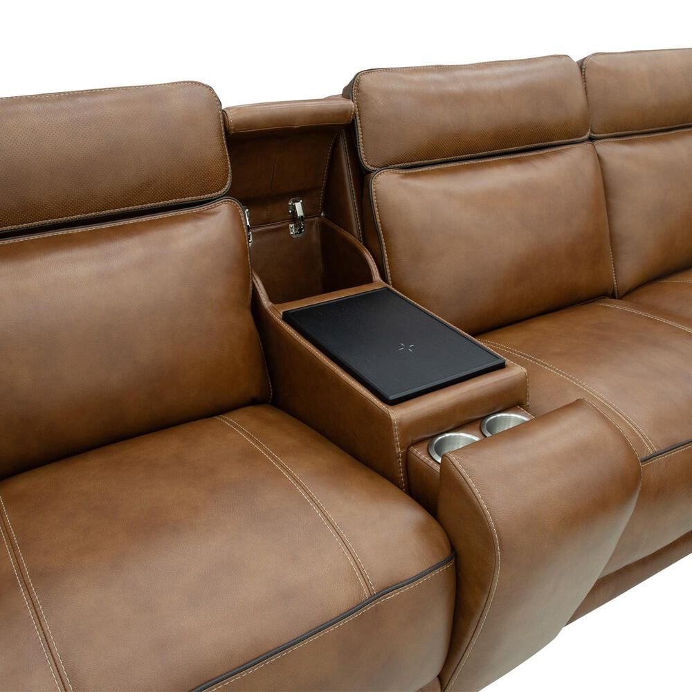 Palisade &amp; Co. 7-Piece Immersive Sound Power Reclining Sectional in Venetian Honey, , large