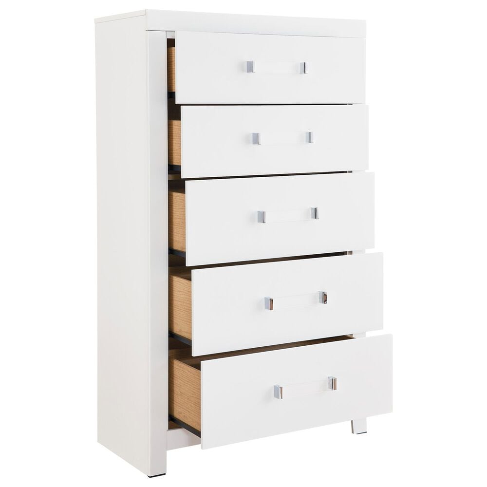 Ashley Maeling Queen Panel Bed with Dresser, Chest, and Two Nightstands in Matte White, , large