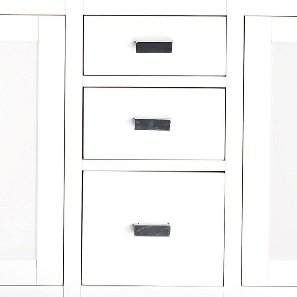 James Martin Vanities Addison 72&quot; Double Bathroom Vanity in Glossy White with 3 cm Carrara White Marble Top and Rectangular Sinks, , large