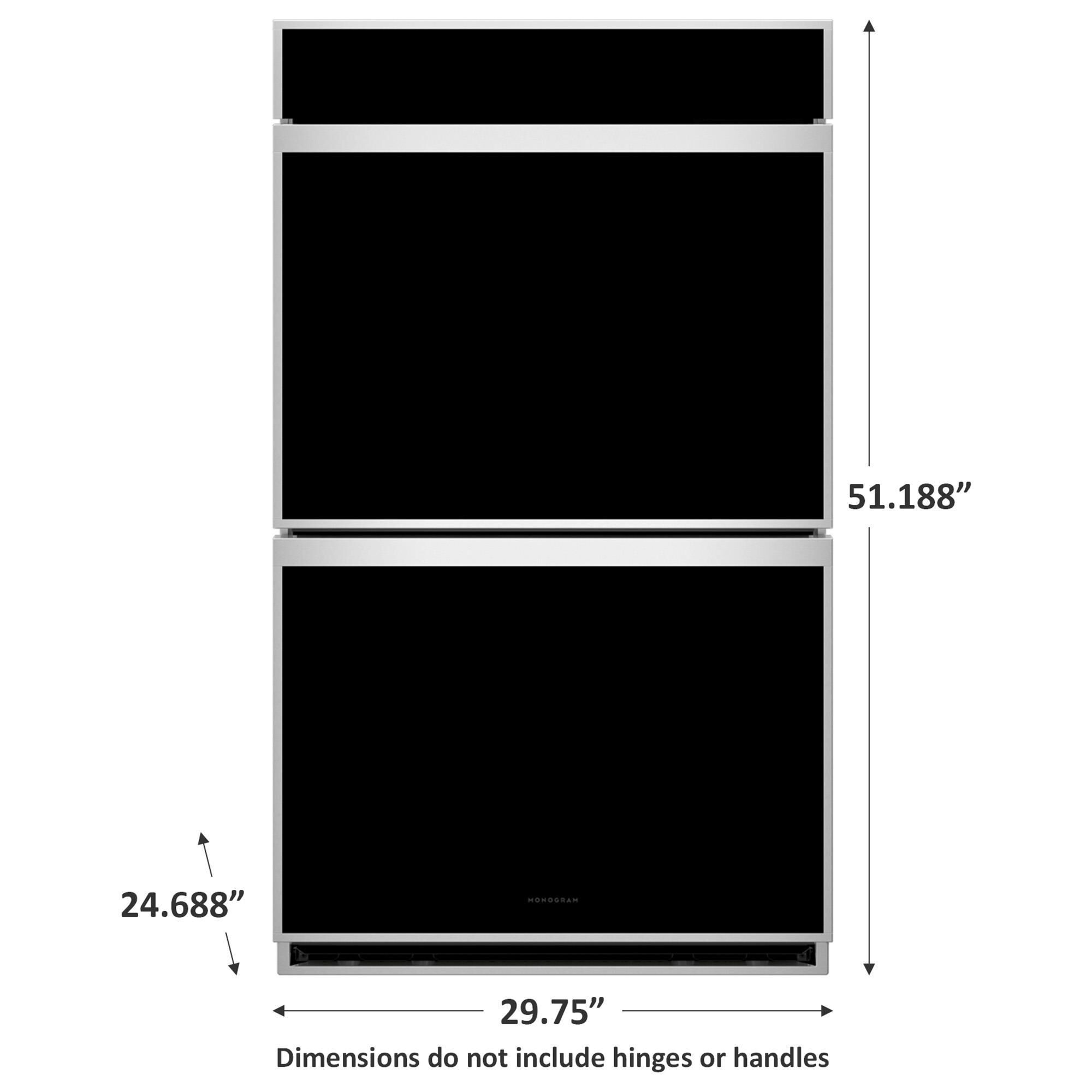 Monogram minimalist collection electric double wall oven top