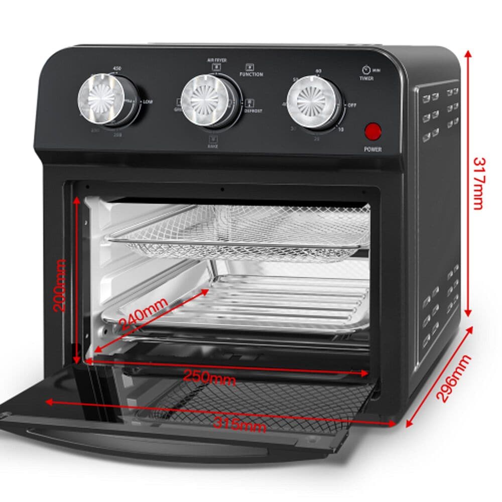 HOMLUX 12.5 Qt 7-In-1 Air Fryer Toaster Oven in Black, , large