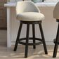 Armen Living Erika Swivel Counter Height Stool with Cream Upholstery in Black, , large
