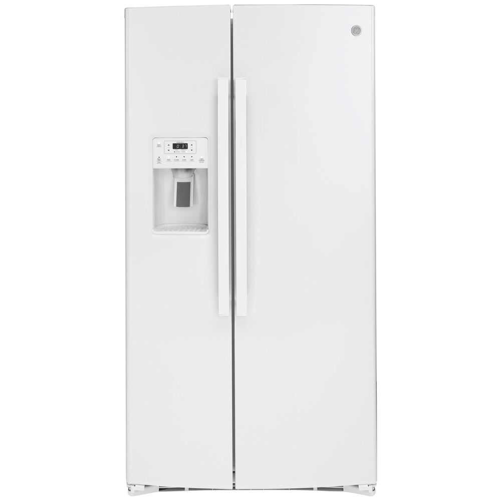 GE Appliances 25.1 Cu. Ft. Side-by-Side with External Dispenser in White , , large