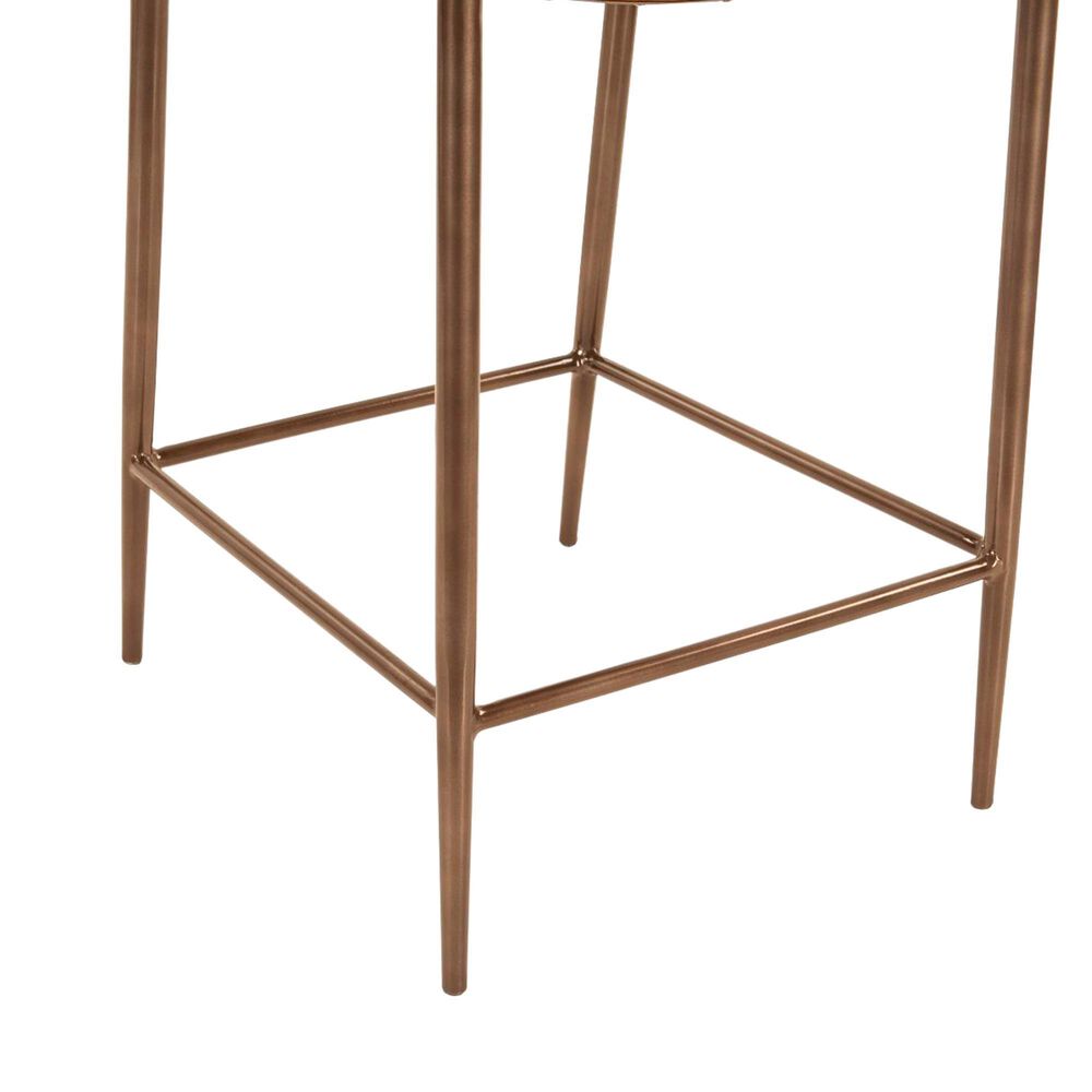 Home Trends &amp; Design 17" Counter Stool with Brown Top Grain Leather, , large