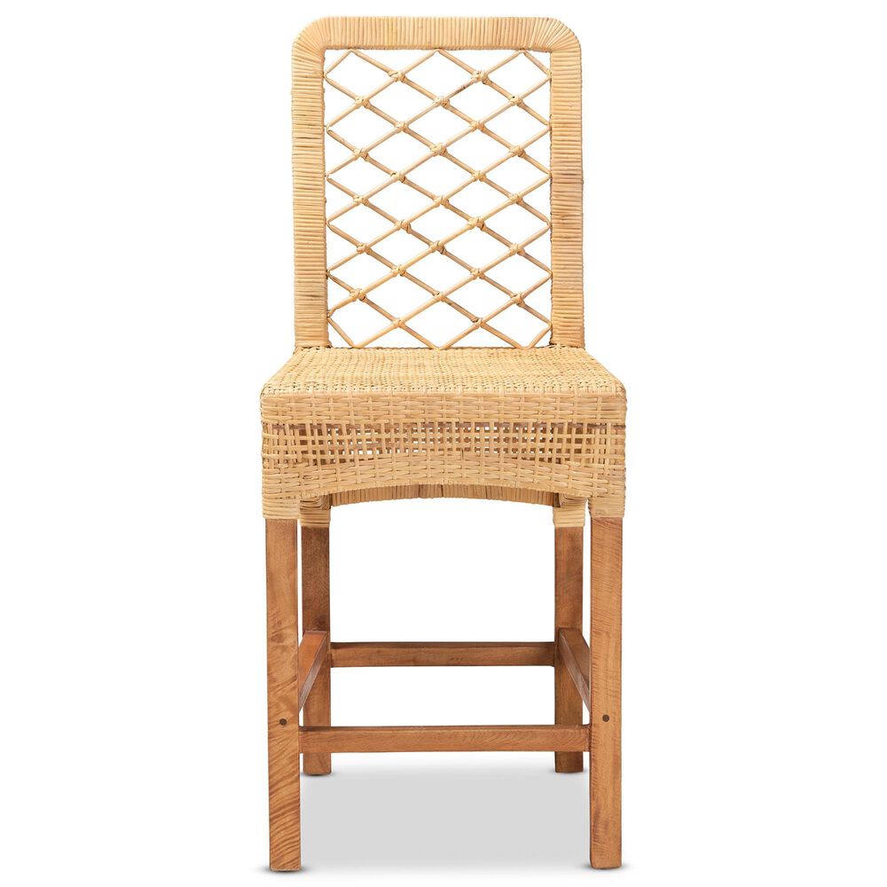 Baxton Studio Moscow Counter Stool in Natural Brown and Walnut Brown, , large