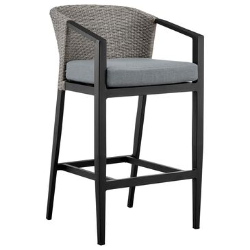 Armen Living Aileen Patio Counter Height Bar Stool in Dark Gray, , large