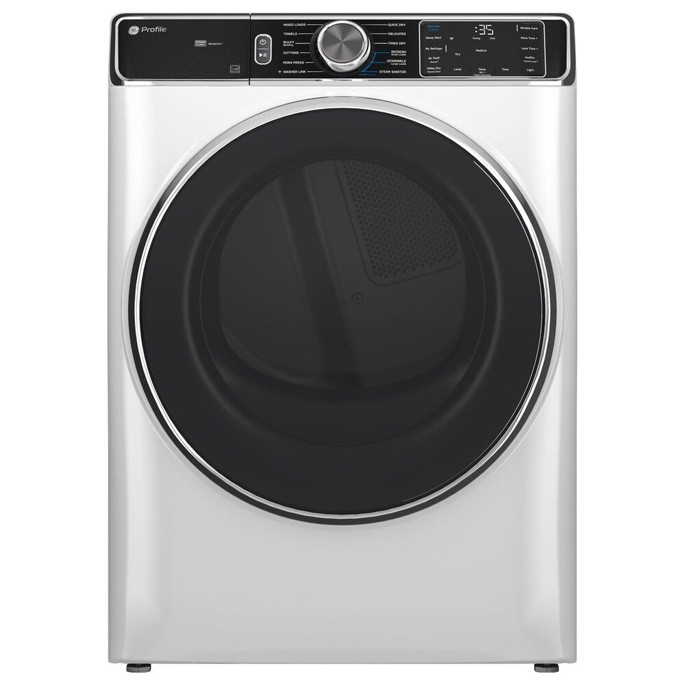 GE Profile 5.3 Cu. Ft. Front Load Washer and 7.8 Cu. Ft. Electric Dryer Laundry Pair in White and Chrome, , large