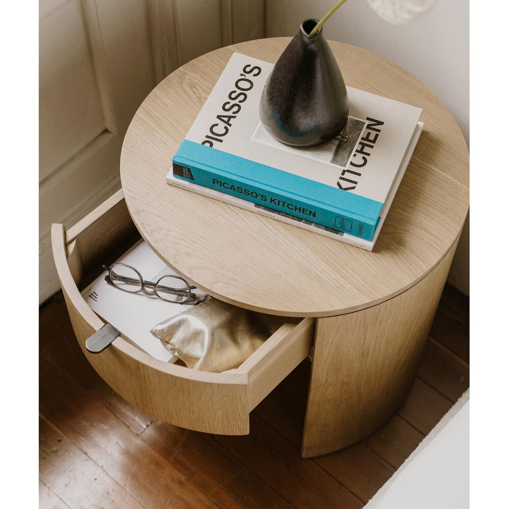 Moe&#39;s Home Collection Theo 1 Drawer Nightstand in Natural, , large