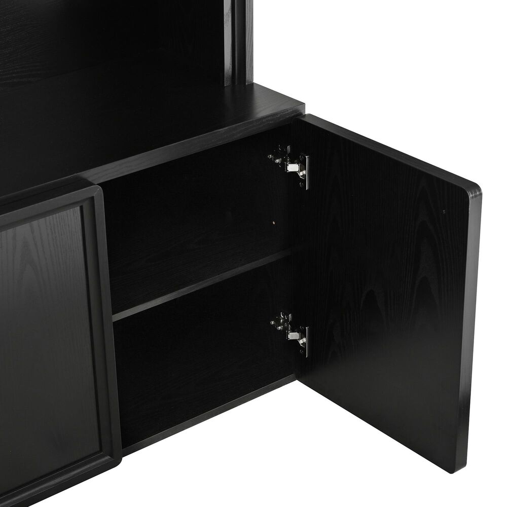 HOMLUX 4-Hook Hall Tree with Entryway Storage Bench in Black, , large