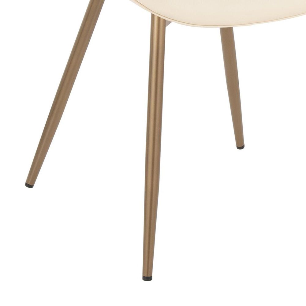 LumiSource Fabrico Side Chair with Cream Faux Leather Cushion in Antique Copper (Set of 2), , large